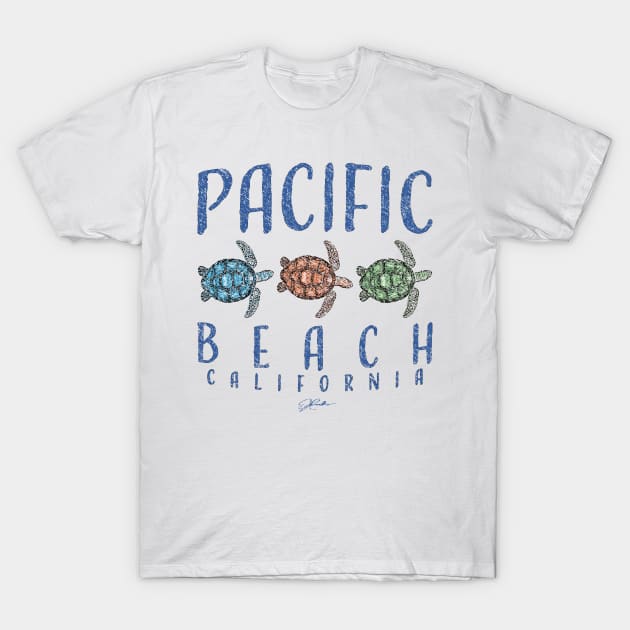 Pacific Beach, California Sea Turtles T-Shirt by jcombs